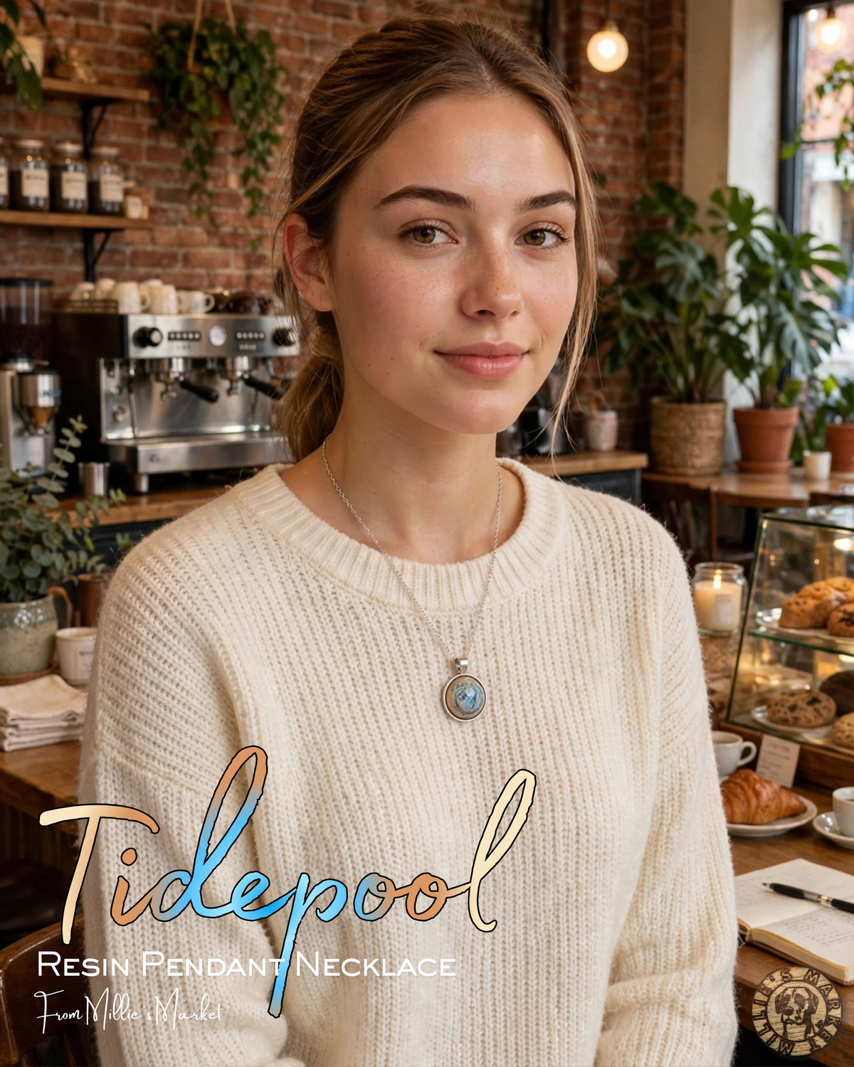 TIDEPOOL Handmade Resin Petri Pendant Necklace
