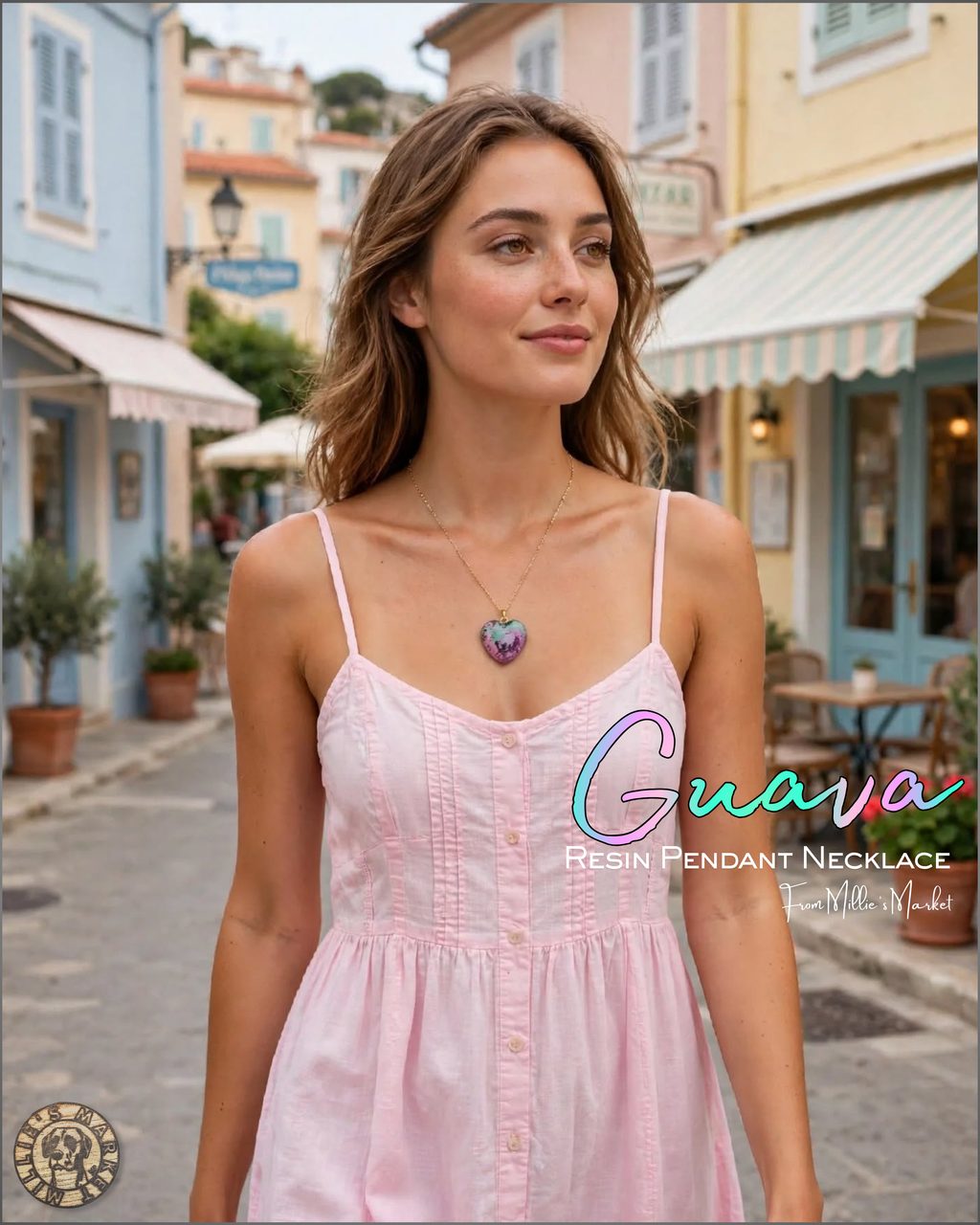 GUAVA Handmade Resin Petri Pendant Necklace