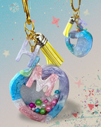 Resin Heart Shaker Keychain