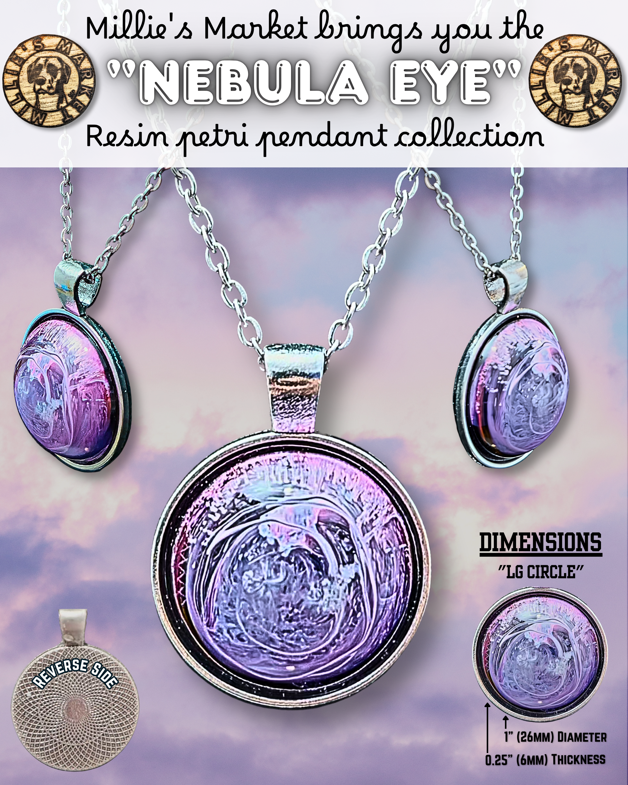 NEBULA EYE Handmade Resin Petri Pendant Collection