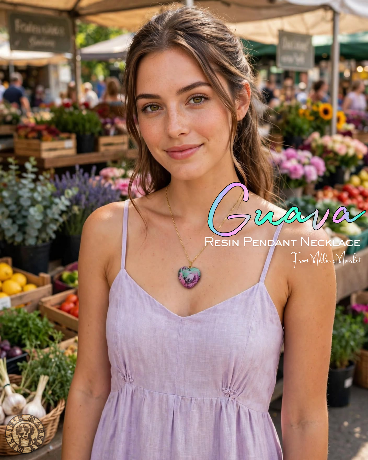 GUAVA Handmade Resin Petri Pendant Necklace