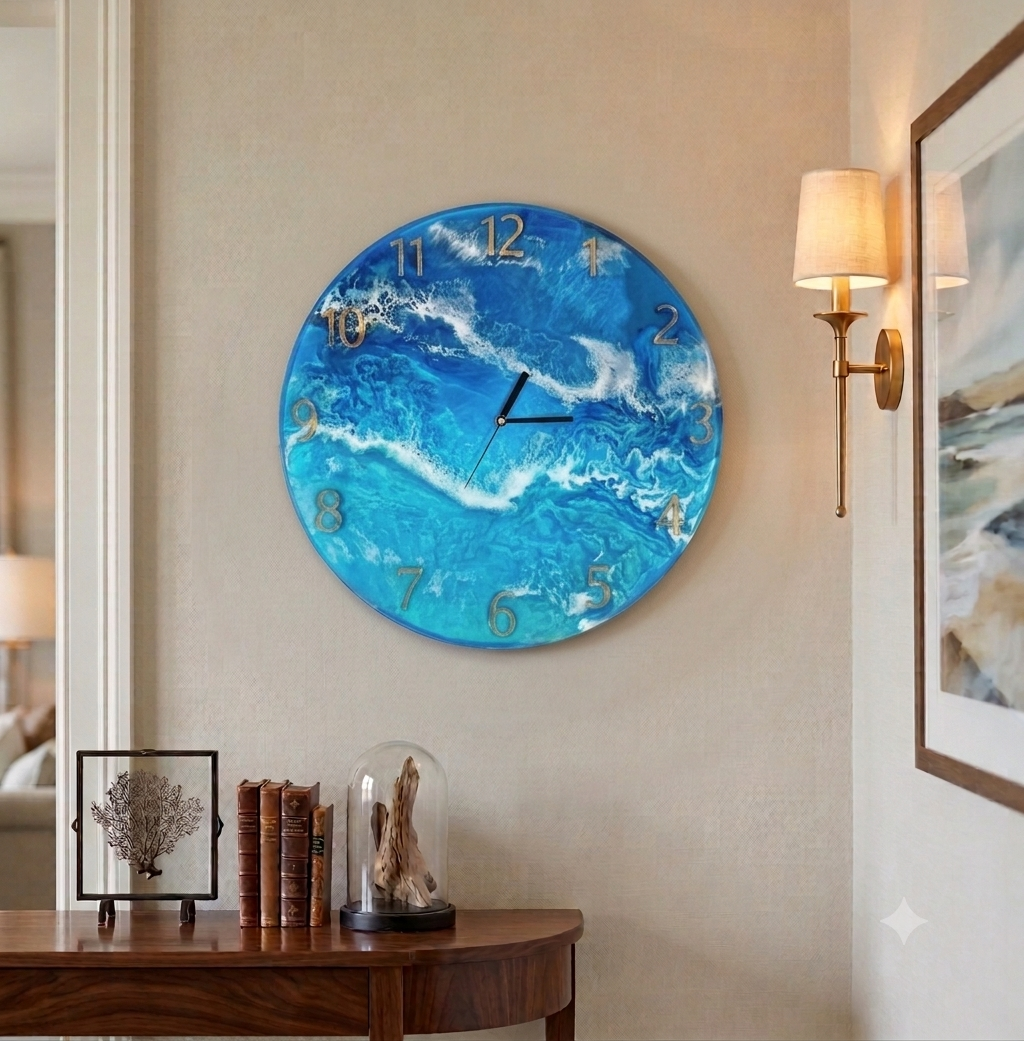 POSEIDON Handmade Resin Wall Clock