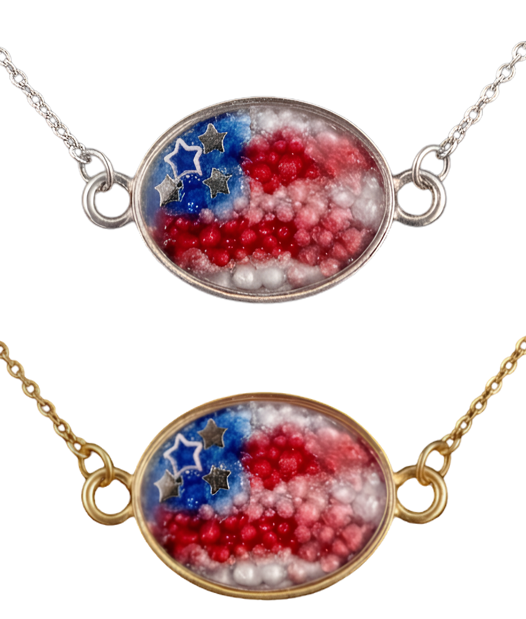 RWB Handmade Resin Pendant Necklace