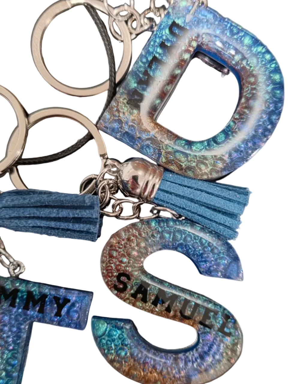 Handmade Personalized Resin Initial Keychain