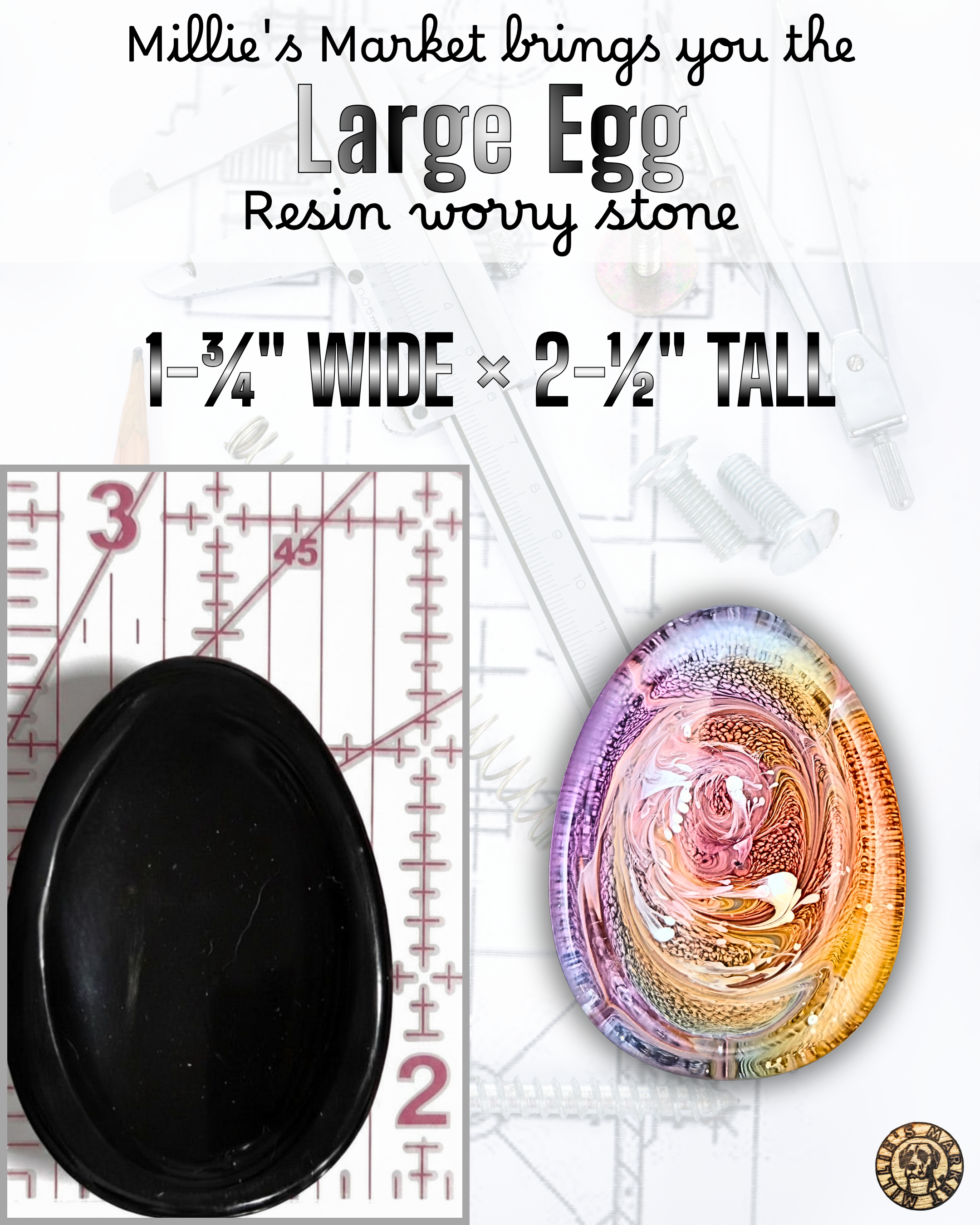 BUFFALO PLAID Resin Petri Worry Stone
