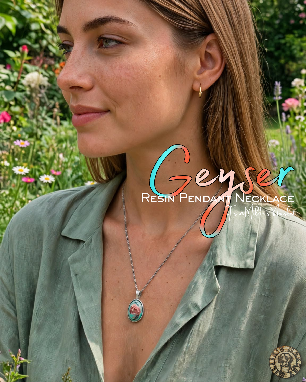 GEYSER Handmade Resin Petri Pendant Necklace