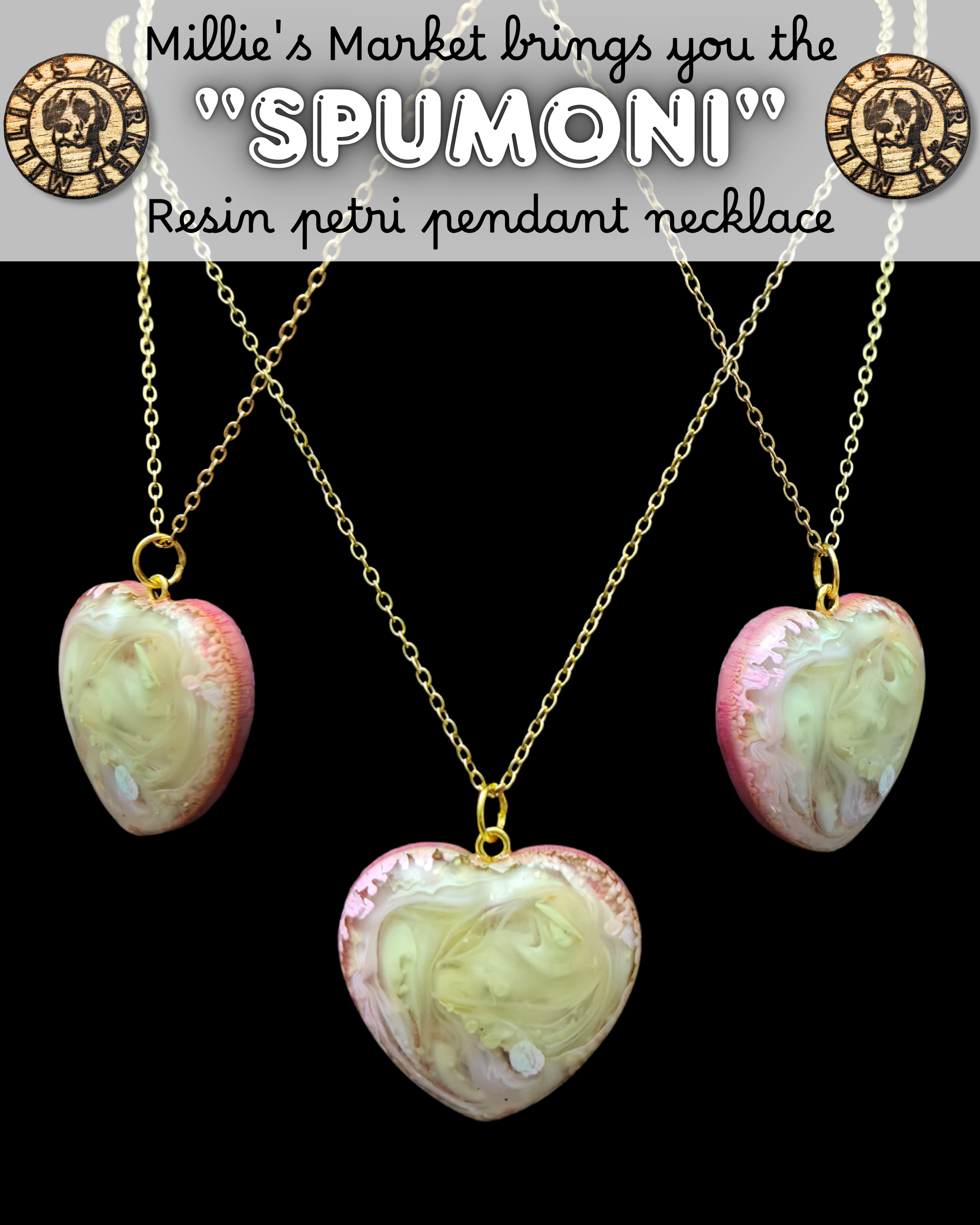 SPUMONI Handmade Resin Petri Pendant Necklace