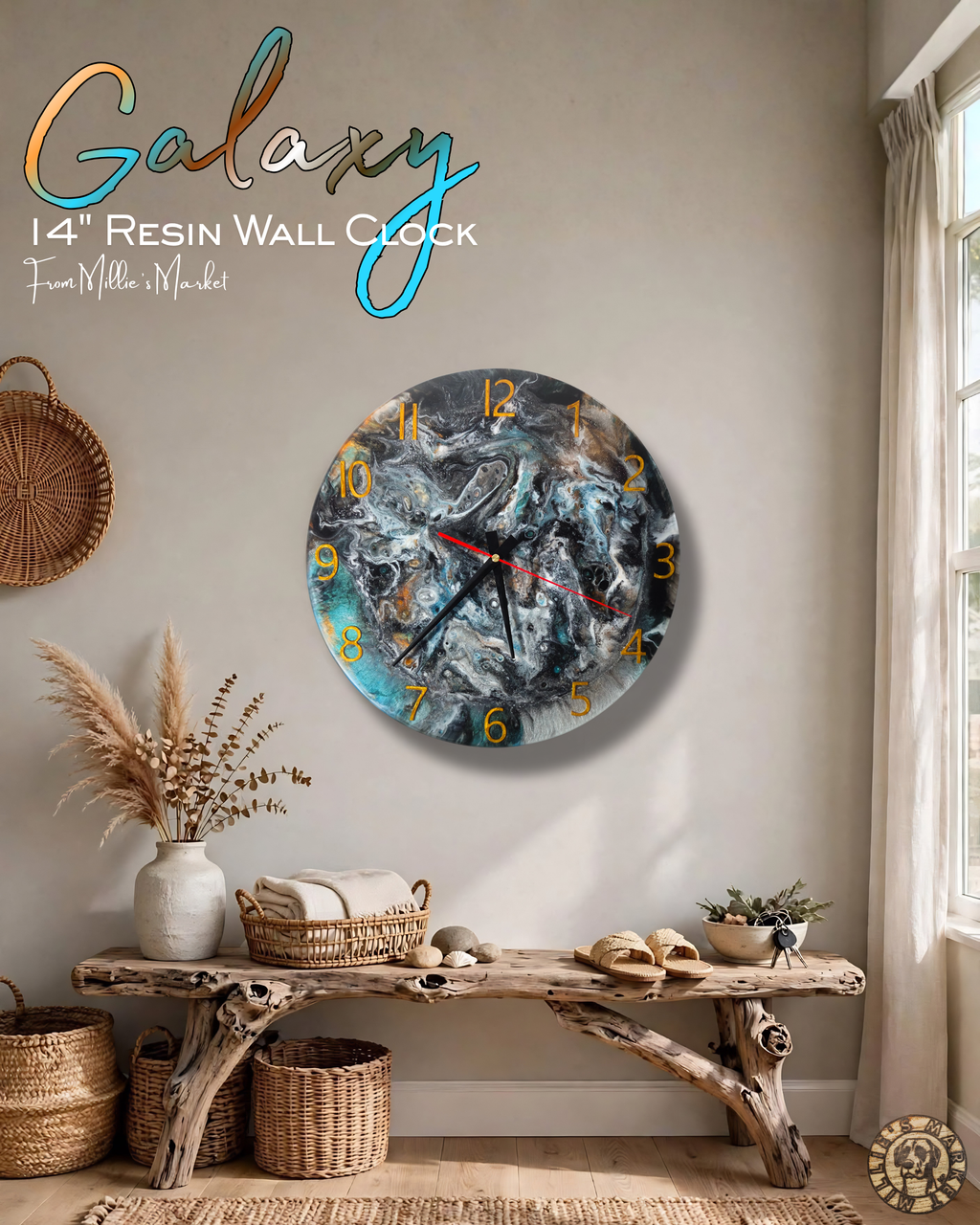 GALAXY Handmade Resin Wall Clock