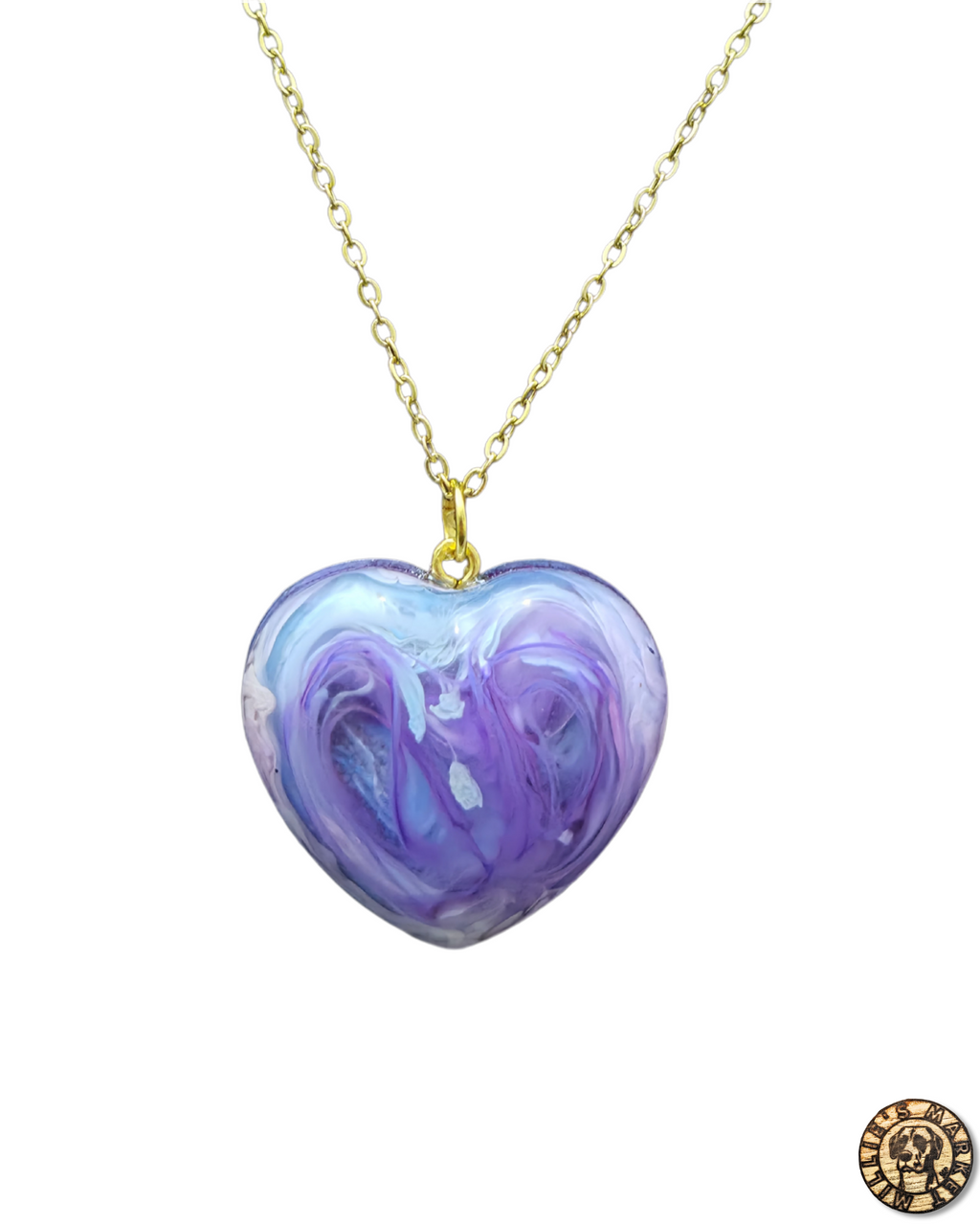 PURPLE RAIN Handmade Resin Petri Pendant Necklace
