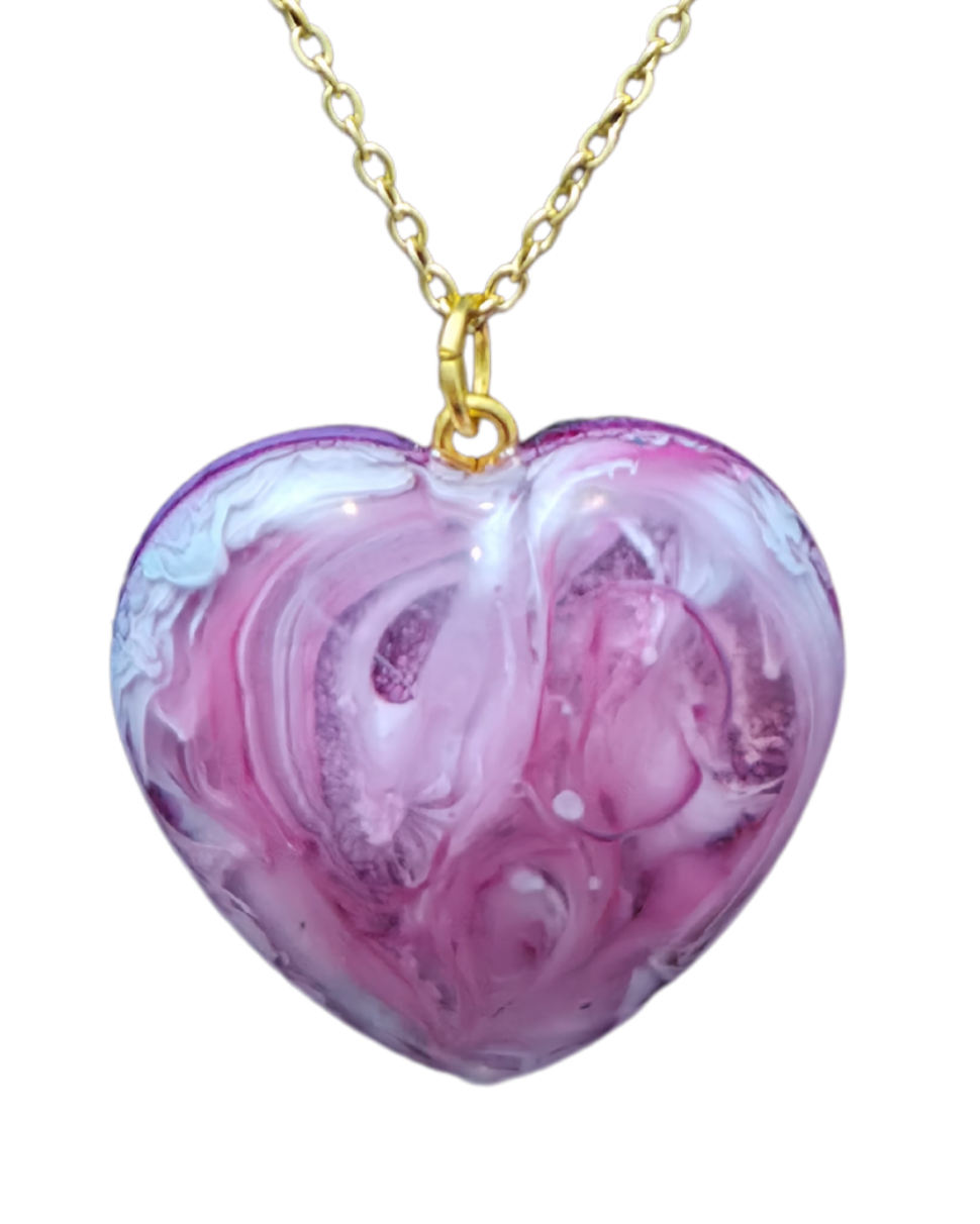 MERLOT Handmade Resin Petri Pendant Necklace