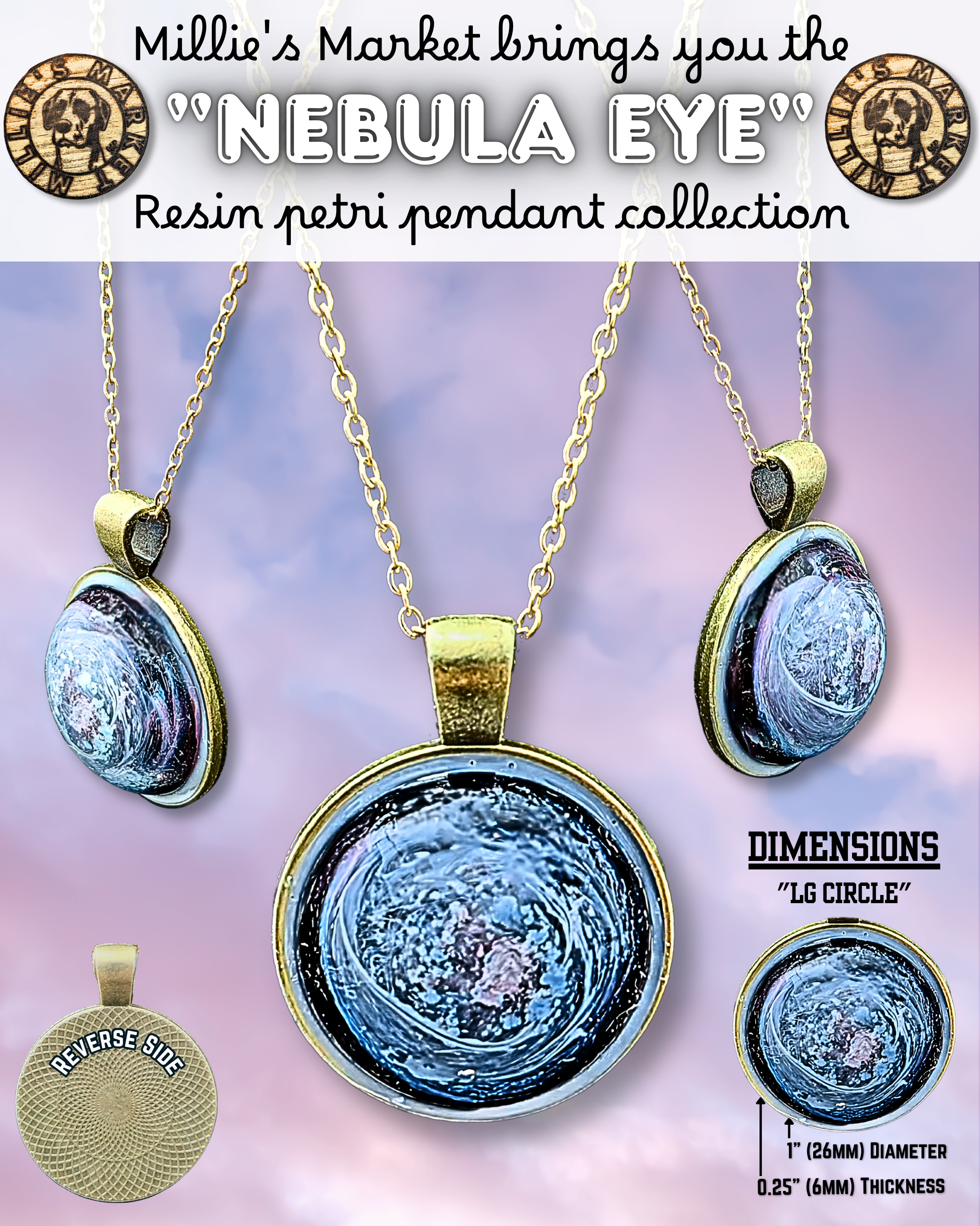 NEBULA EYE Handmade Resin Petri Pendant Collection