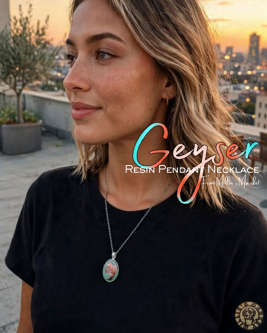 GEYSER Handmade Resin Petri Pendant Necklace