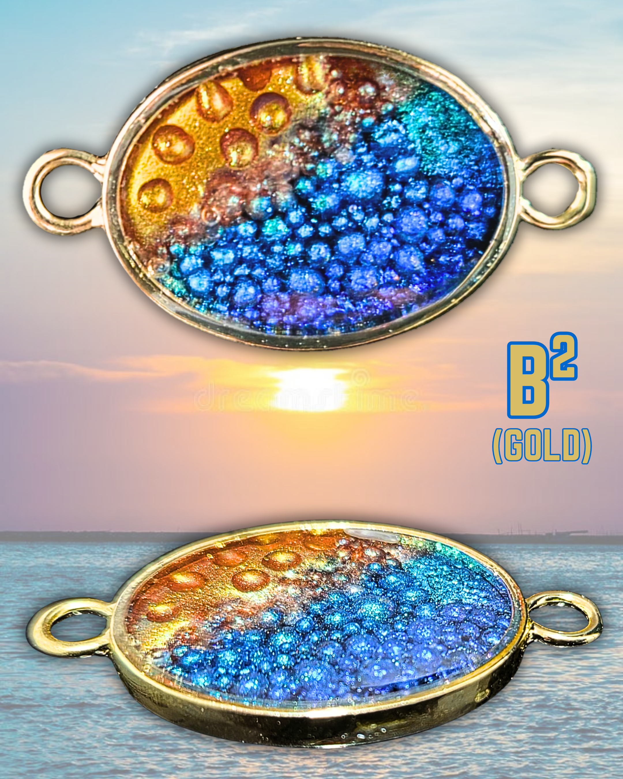 DYSIS Handmade Resin Pendant Necklace | Iridescent Bubbles