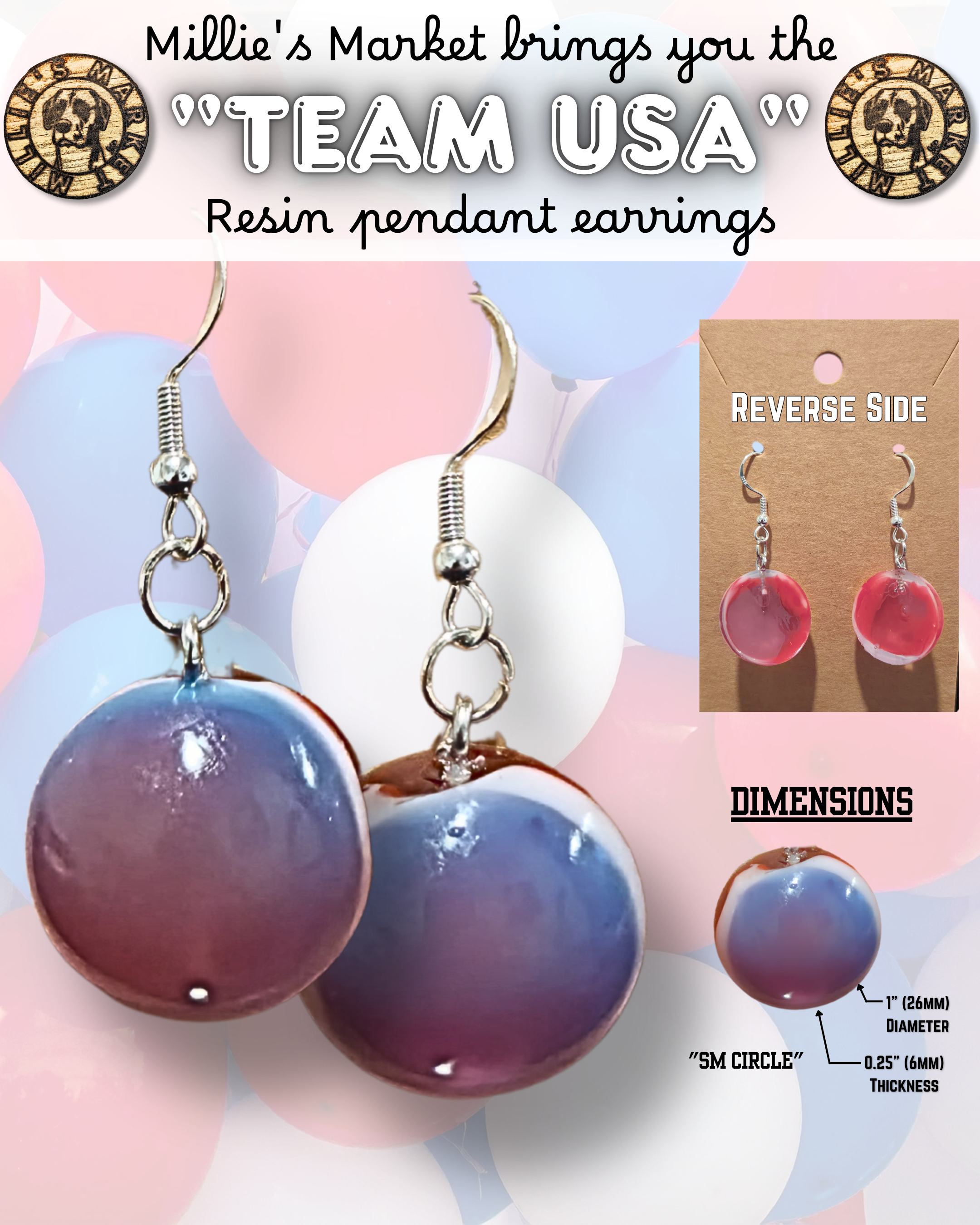 TEAM USA Handmade Resin Jewelry