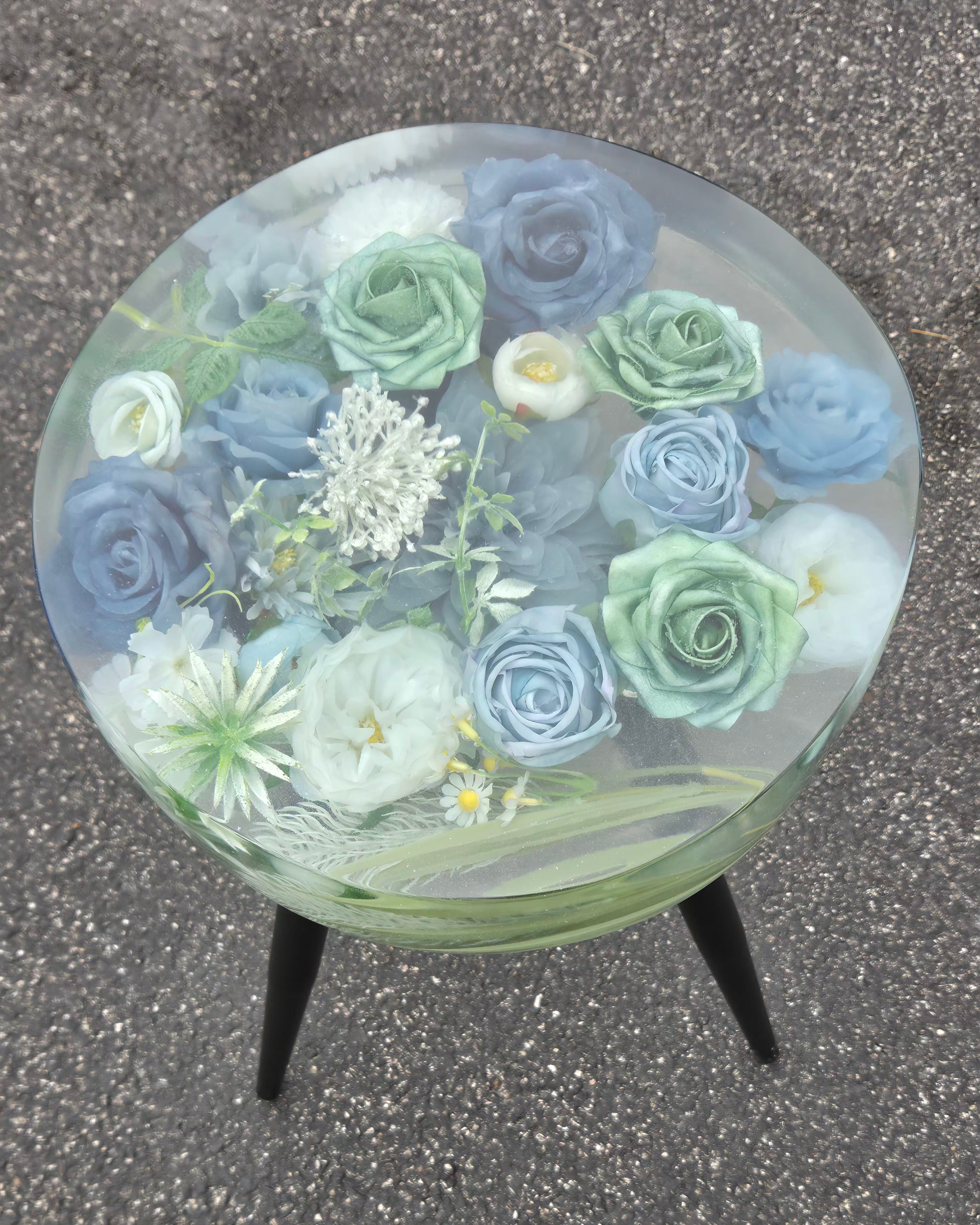 Floral-themed Resin Table