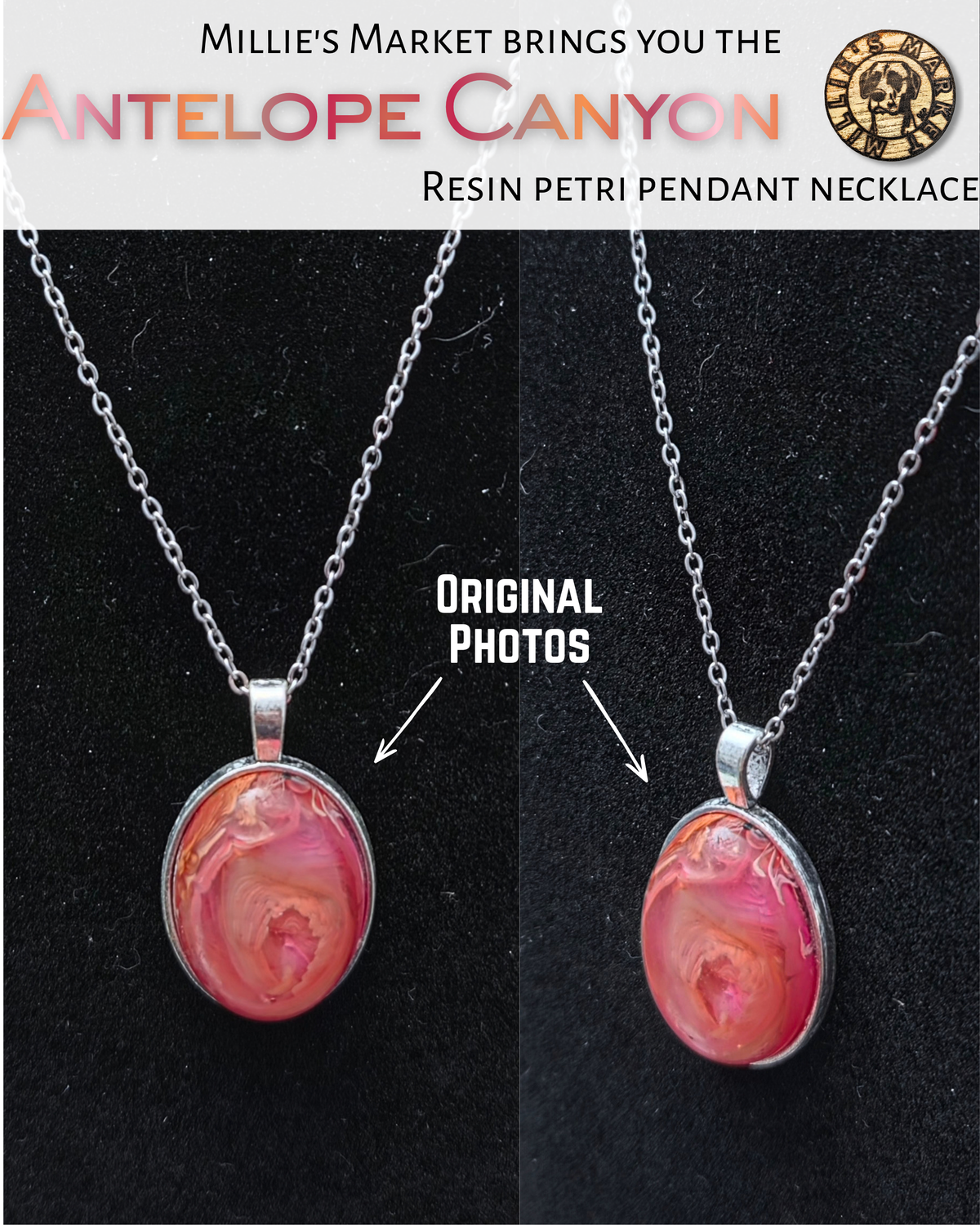 ANTELOPE CANYON Handmade Resin Petri Pendant Necklace