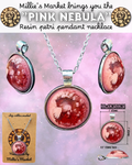 PINK NEBULA Handmade Resin Petri Pendant Necklace
