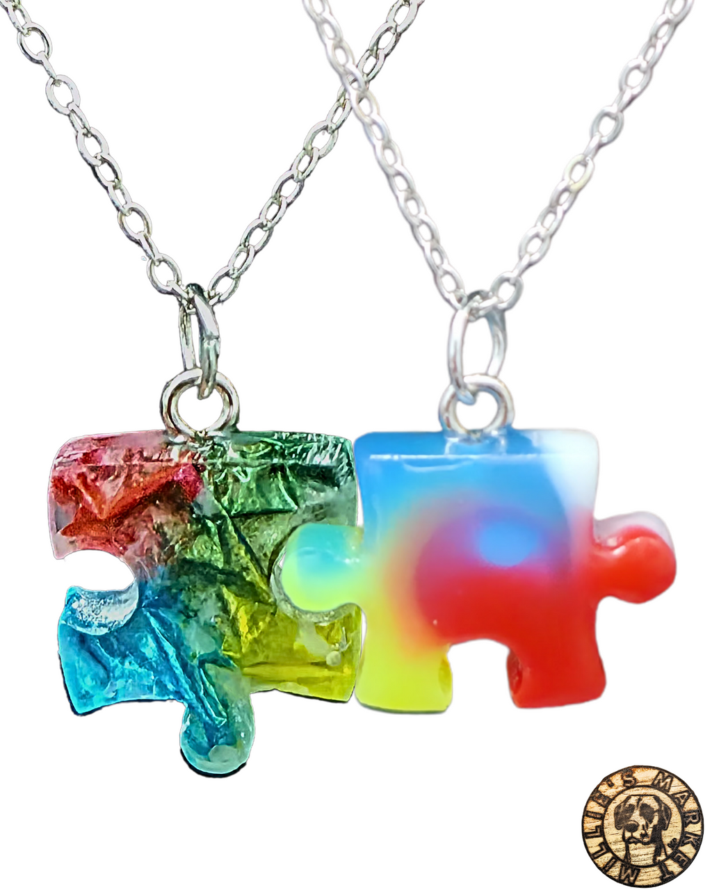 AUTISM AWARENESS Handmade Resin Pendant Necklace