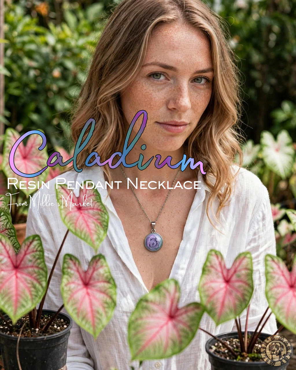 CALADIUM Handmade Resin Petri Pendant Necklace
