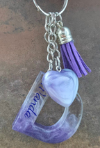 Handmade Personalized Resin Initial Keychain