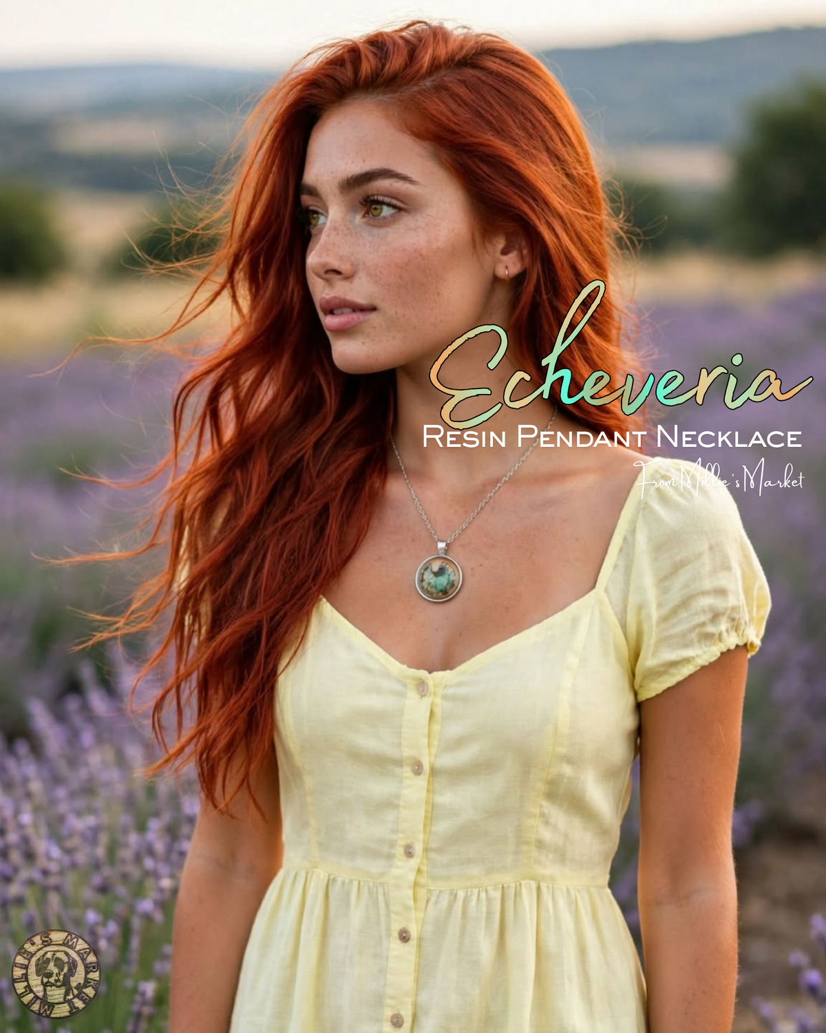 ECHEVERIA Handmade Resin Petri Pendant Necklace