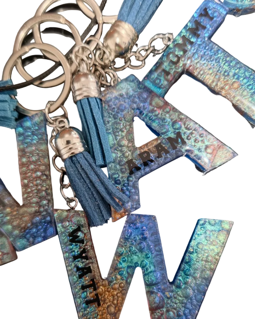 Handmade Personalized Resin Initial Keychain