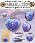 PURPLE RAIN Handmade Resin Petri Pendant Necklace