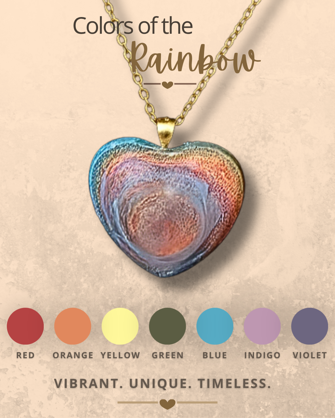 "Skittles" Handmade Resin Pendant Necklace | Heart Petri Jewelry