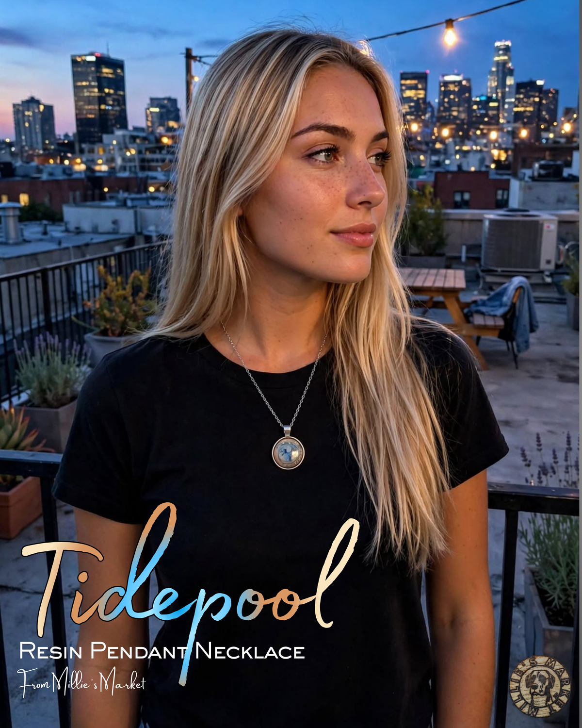 TIDEPOOL Handmade Resin Petri Pendant Necklace