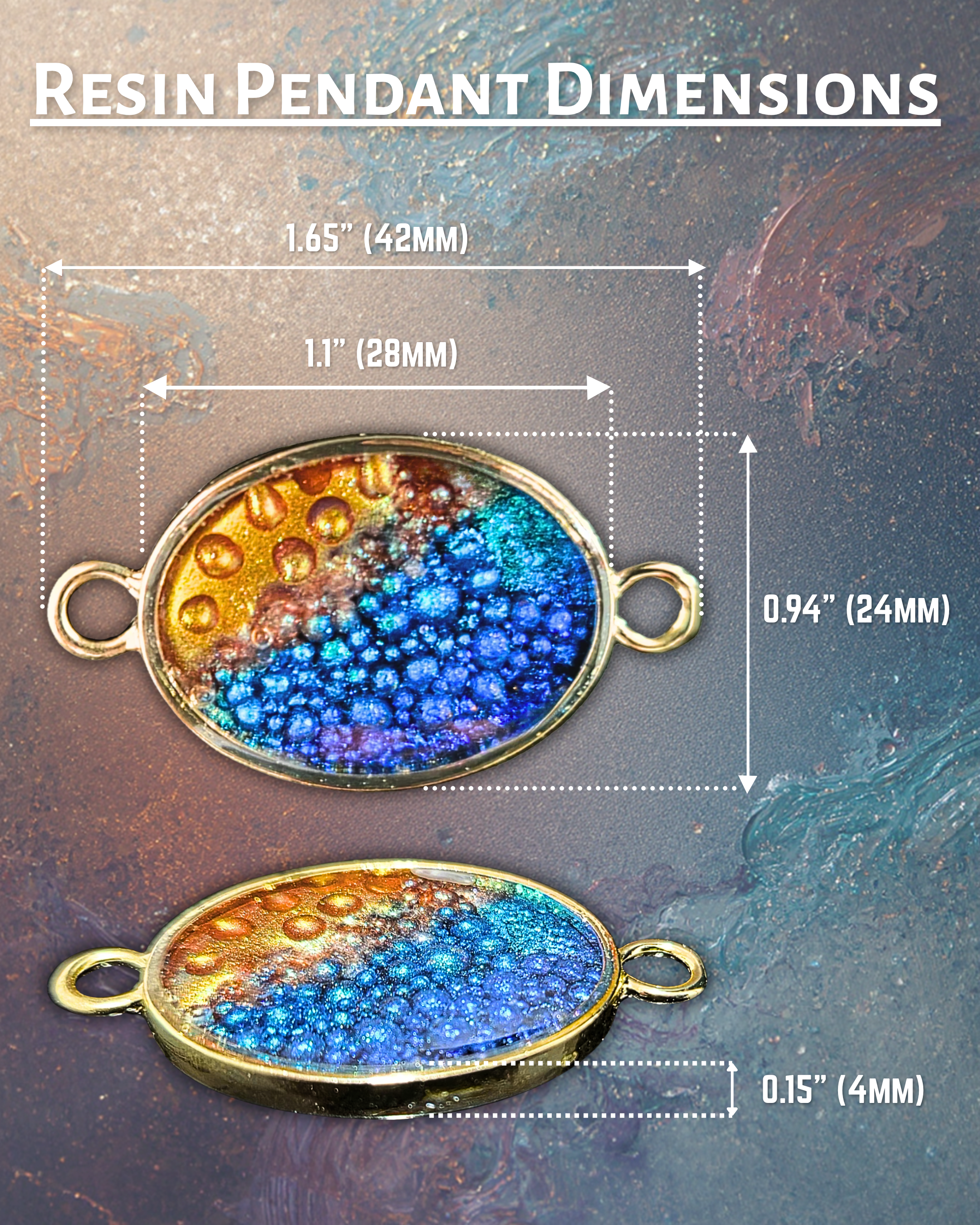 DYSIS Handmade Resin Pendant Necklace | Iridescent Bubbles