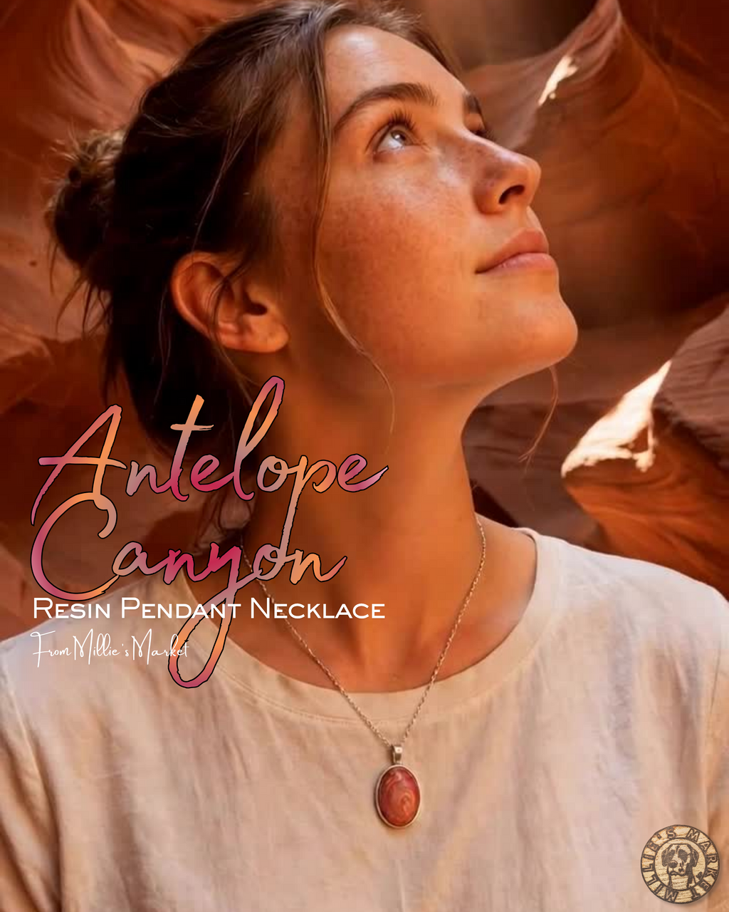 ANTELOPE CANYON Handmade Resin Petri Pendant Necklace