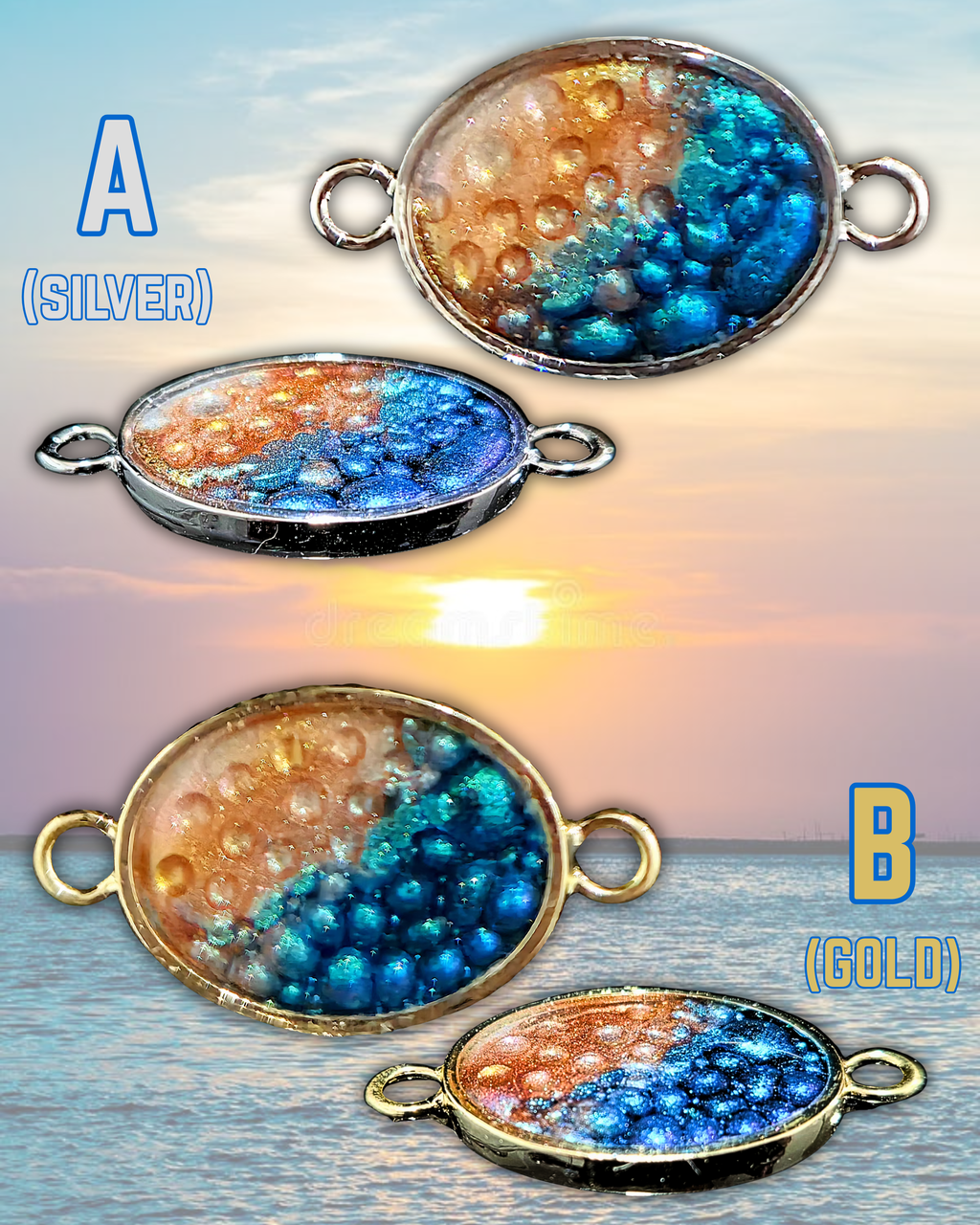 DYSIS Handmade Resin Pendant Necklace | Iridescent Bubbles