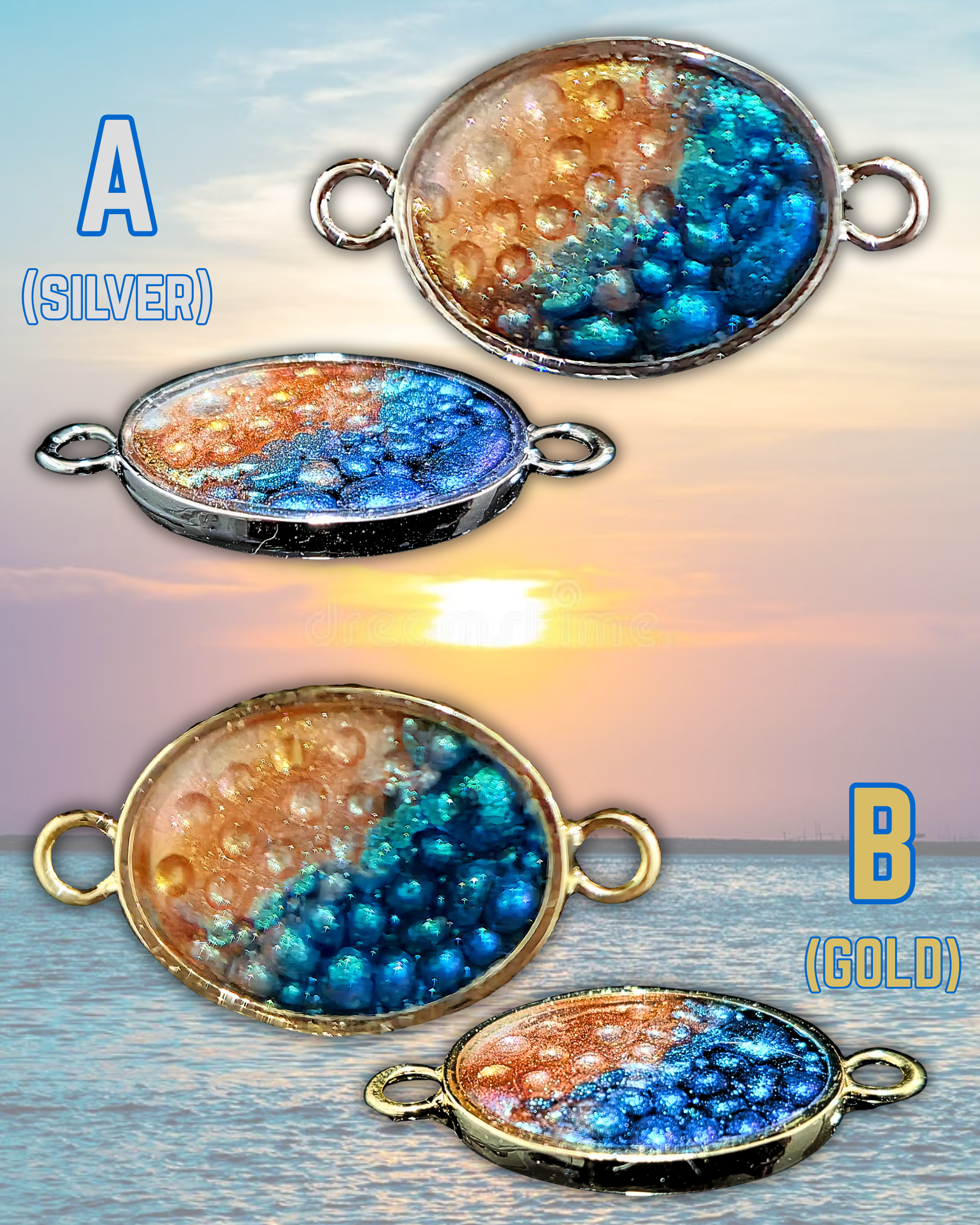 DYSIS Handmade Resin Pendant Necklace | Iridescent Bubbles