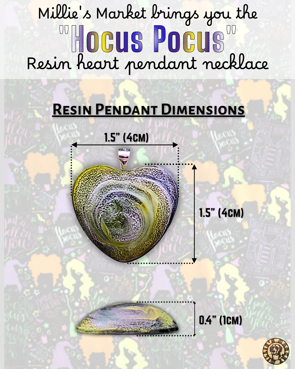 HOCUS POCUS Handmade Resin Pendant Necklace
