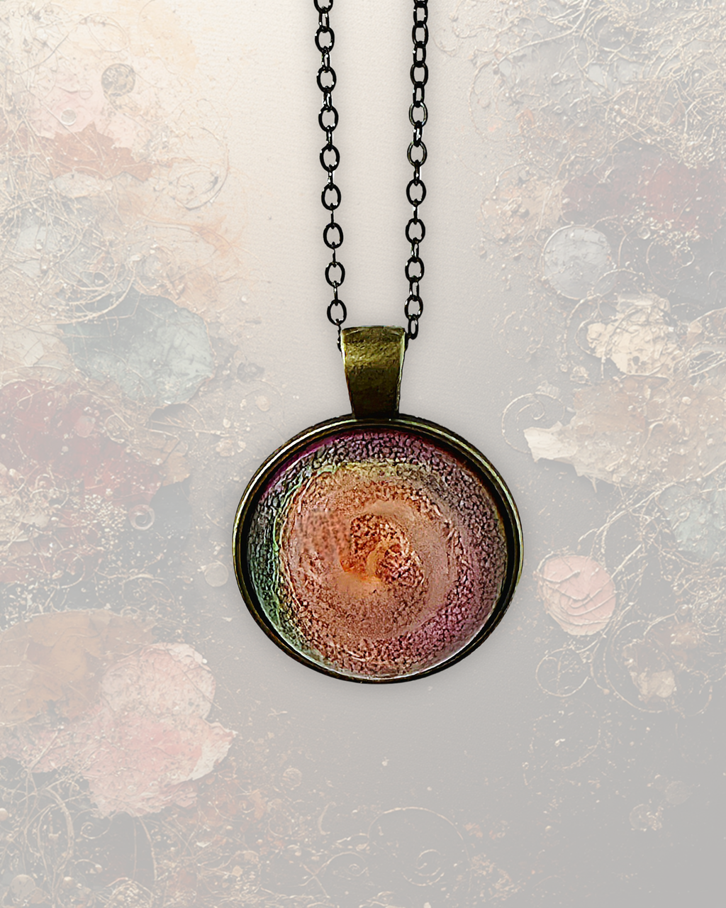 SORBET Handmade Resin Pendant Necklace | Round Petri Jewelry