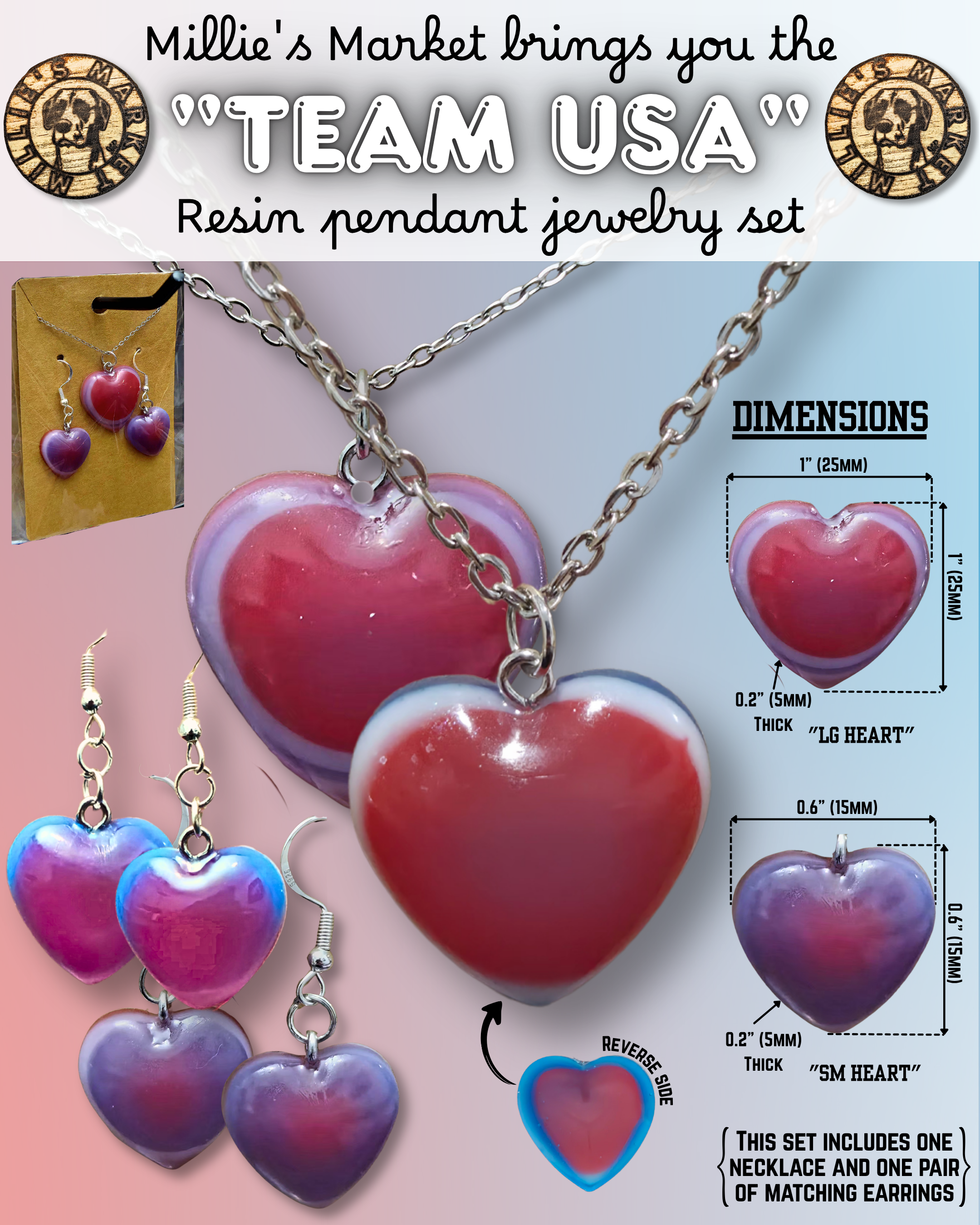 TEAM USA Handmade Resin Jewelry