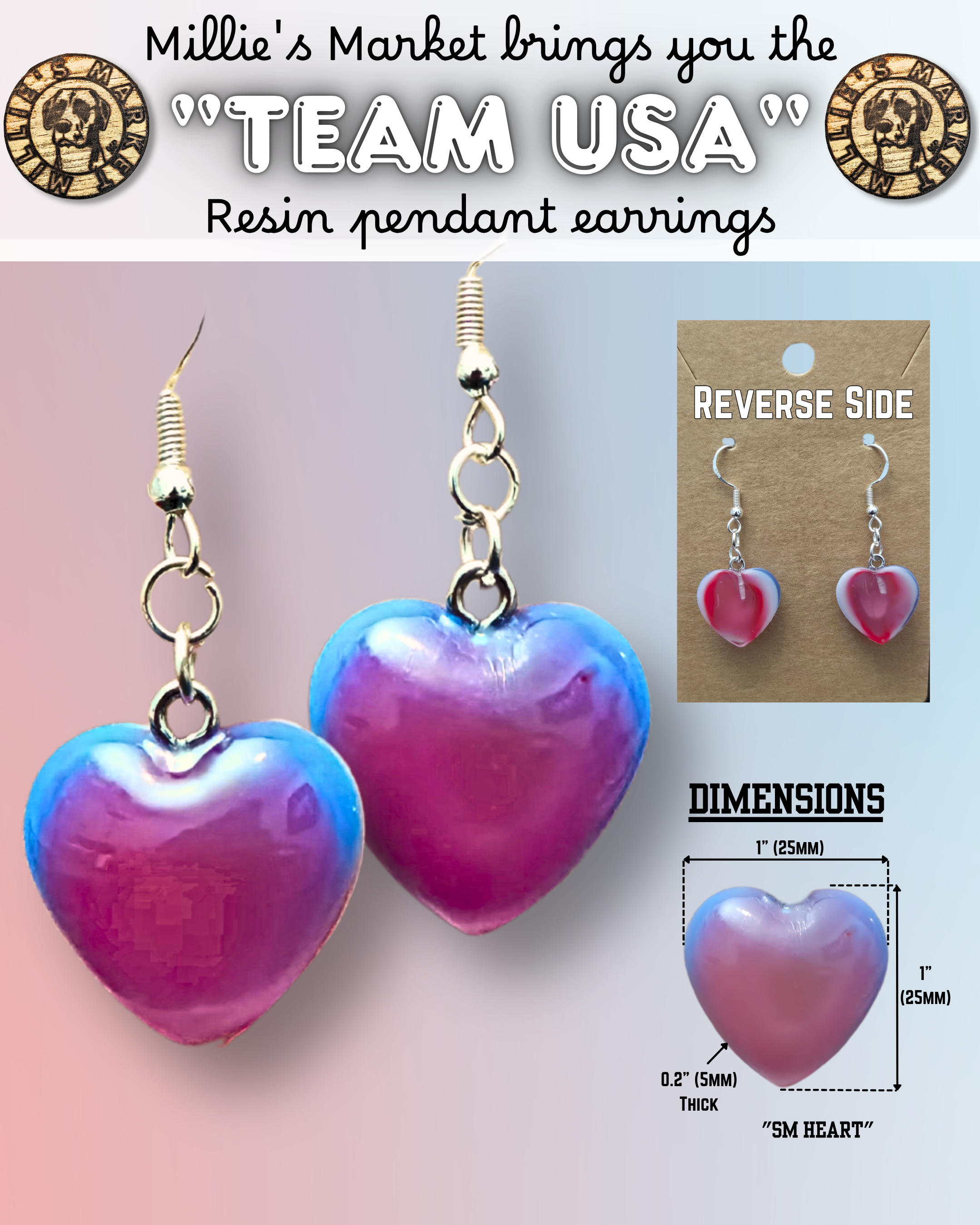 TEAM USA Handmade Resin Jewelry