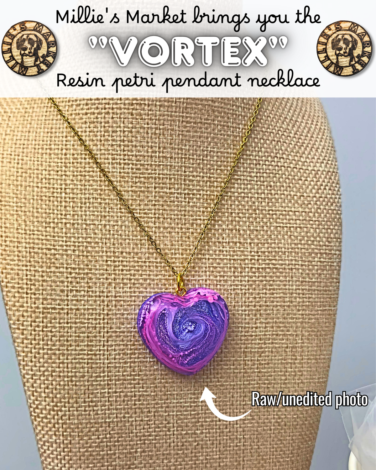 VORTEX Handmade Resin Petri Pendant Necklace
