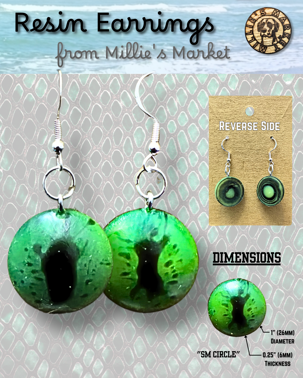 SNAKE EYES Handmade Resin Earrings