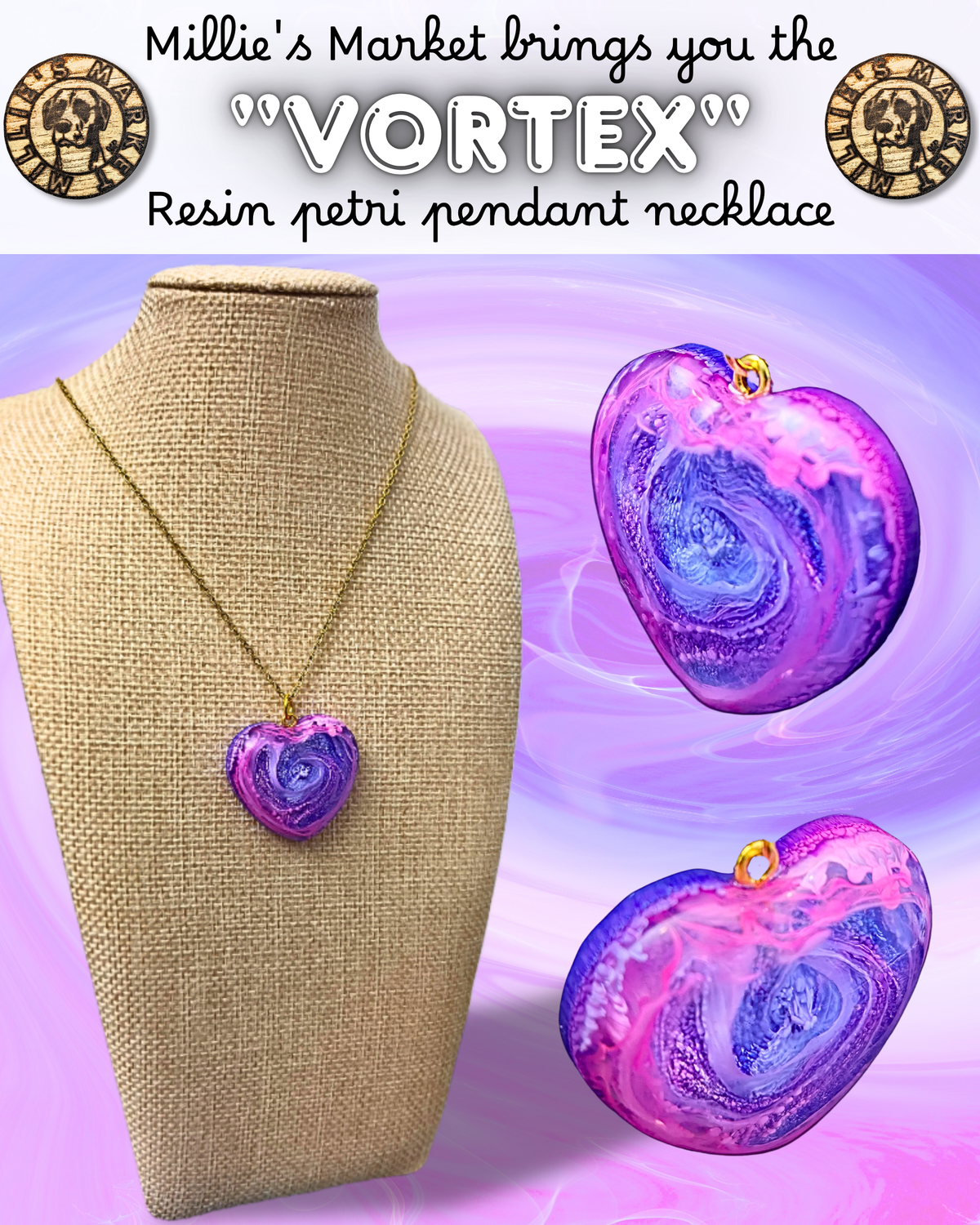 VORTEX Handmade Resin Petri Pendant Necklace