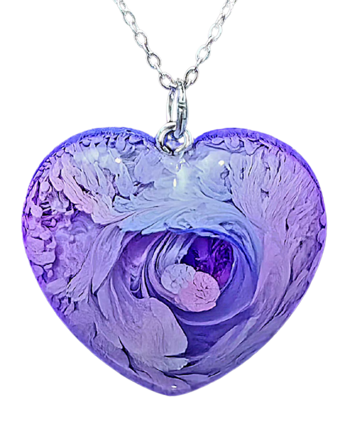 AMETHYST Handmade Resin Petri Pendant Necklace