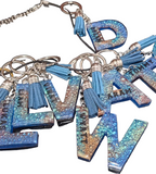 Handmade Personalized Resin Initial Keychain
