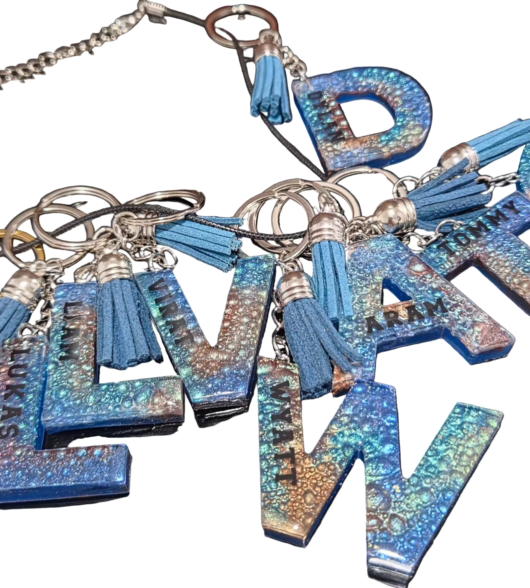 Handmade Personalized Resin Initial Keychain
