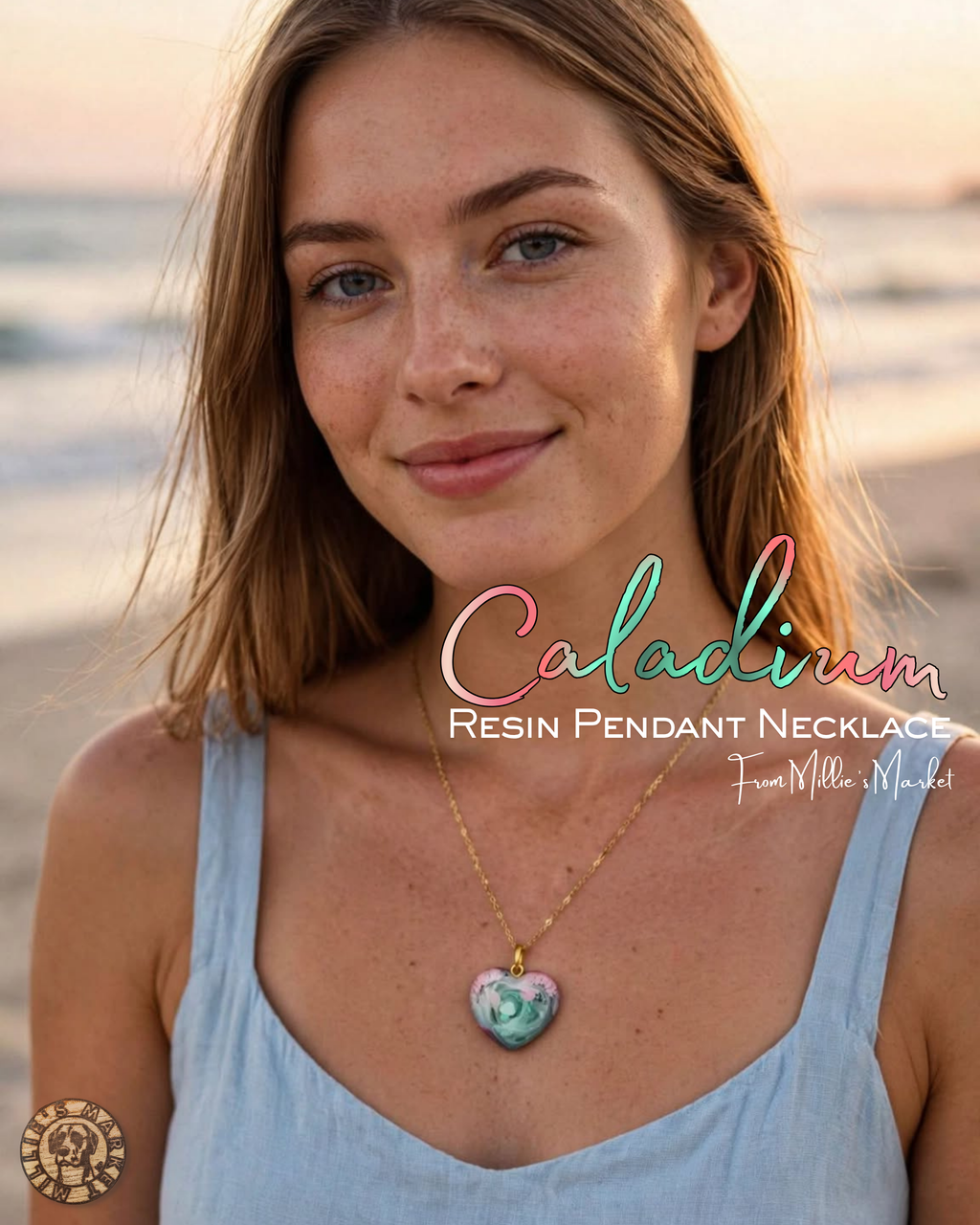 CALADIUM Handmade Resin Petri Pendant Necklace