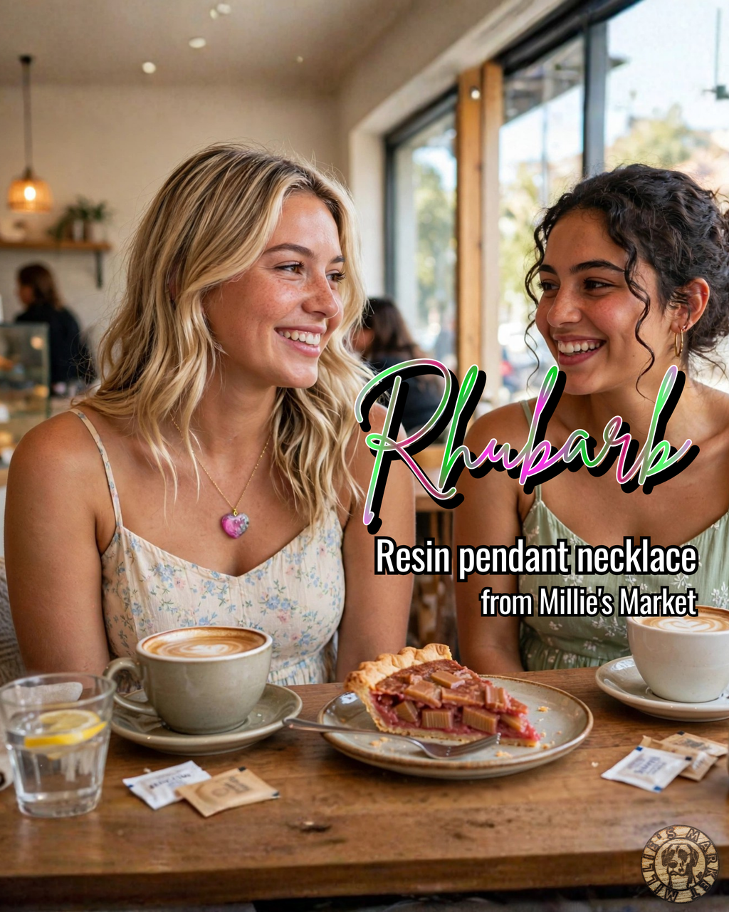 RHUBARB Handmade Resin Petri Pendant Necklace