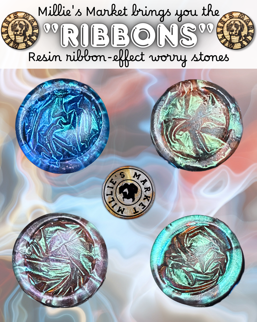 RIBBON Resin Worry Stone