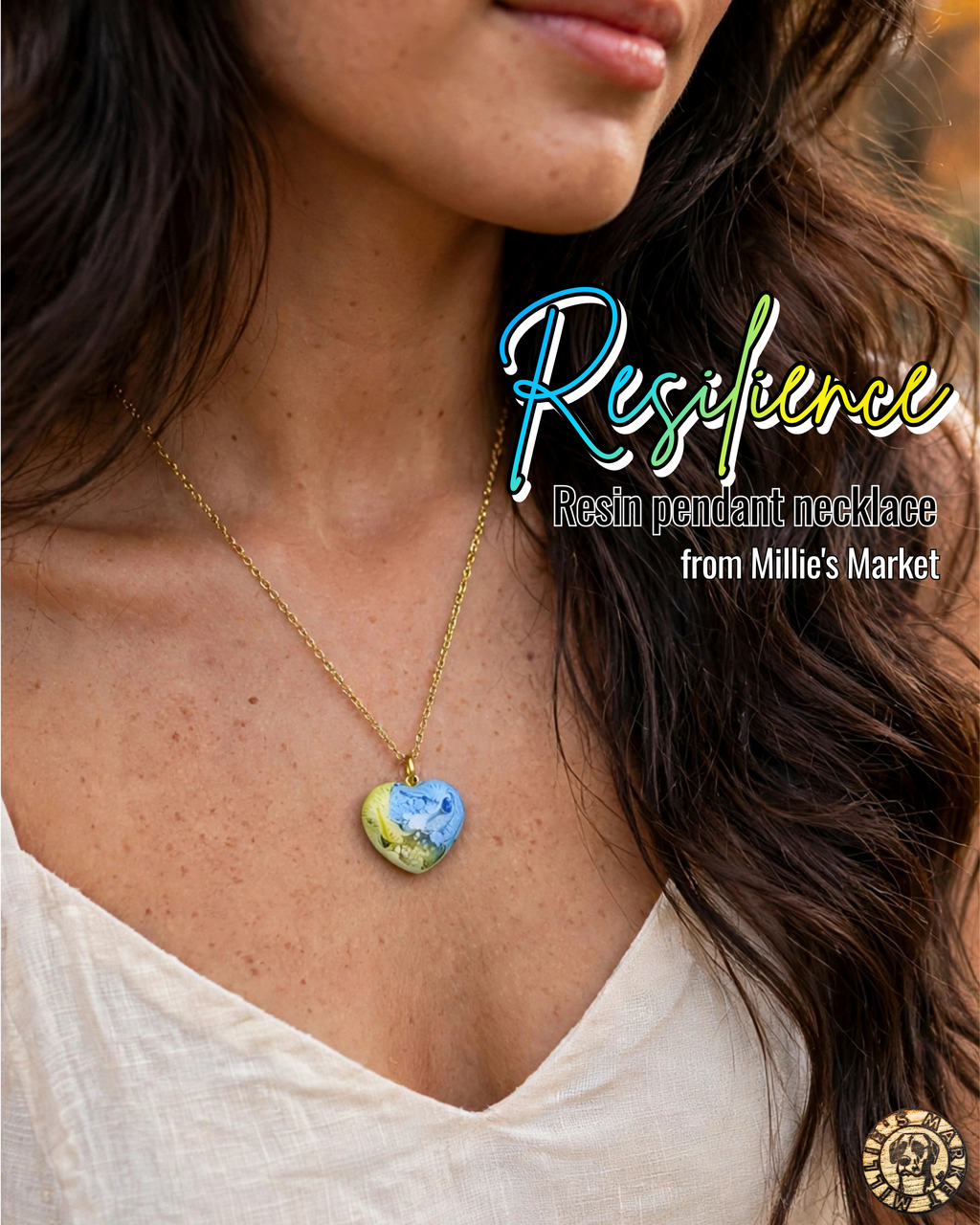 RESILIENCE Handmade Resin Petri Pendant Necklace