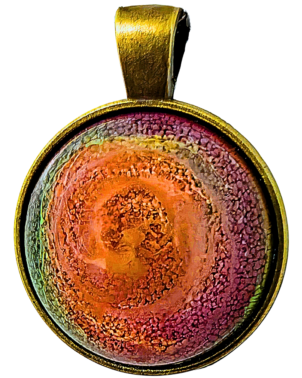 SORBET Handmade Resin Pendant Necklace | Round Petri Jewelry