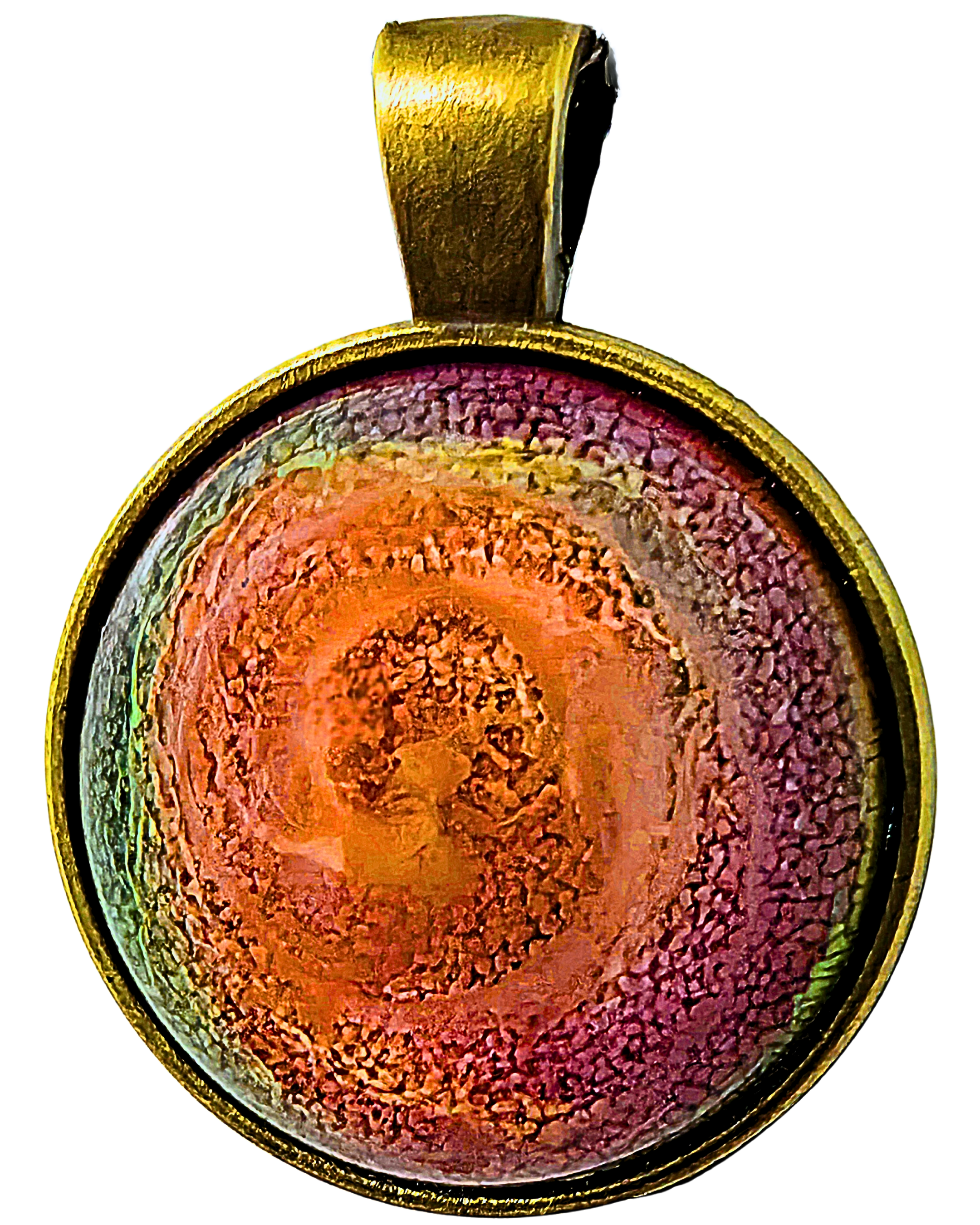SORBET Handmade Resin Pendant Necklace | Round Petri Jewelry