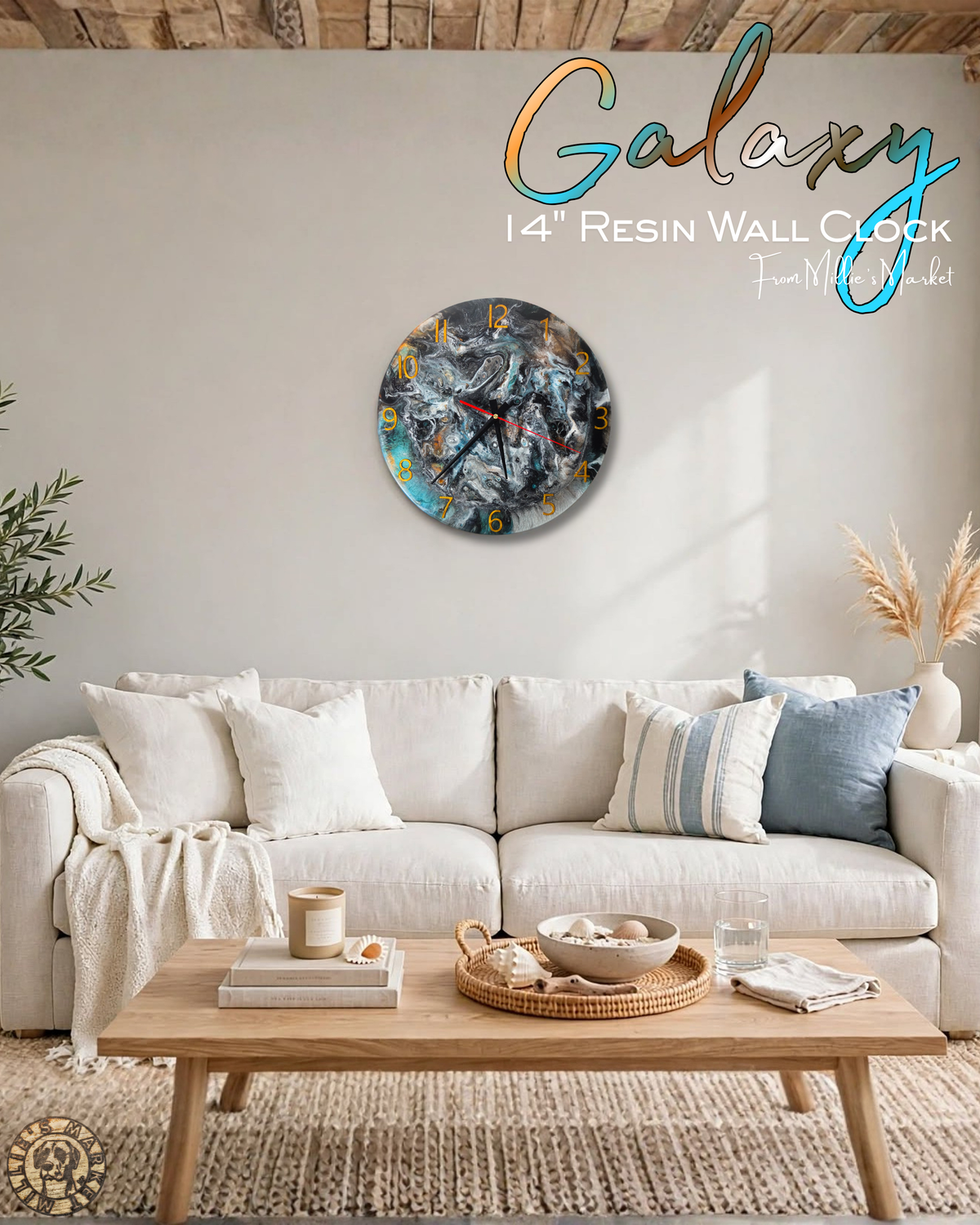 GALAXY Handmade Resin Wall Clock